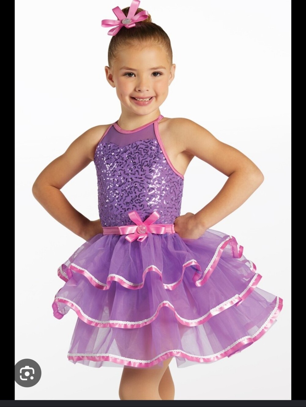 Weissman 15660 Purple & Pink Sequin Tutu Dance Costume Size XSC (~Girls 4/5)